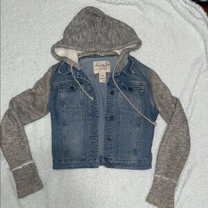 American Rag Blue Denim Jacket with Gray Sleeves